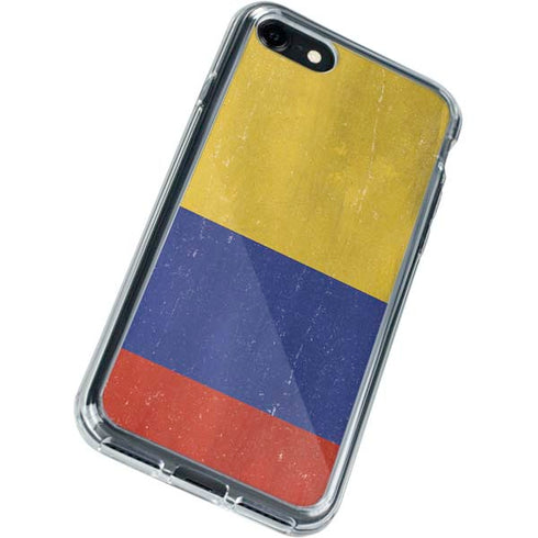 Colombia Flag Distressed iPhone SE (2nd & 3rd Gen) Clear Case